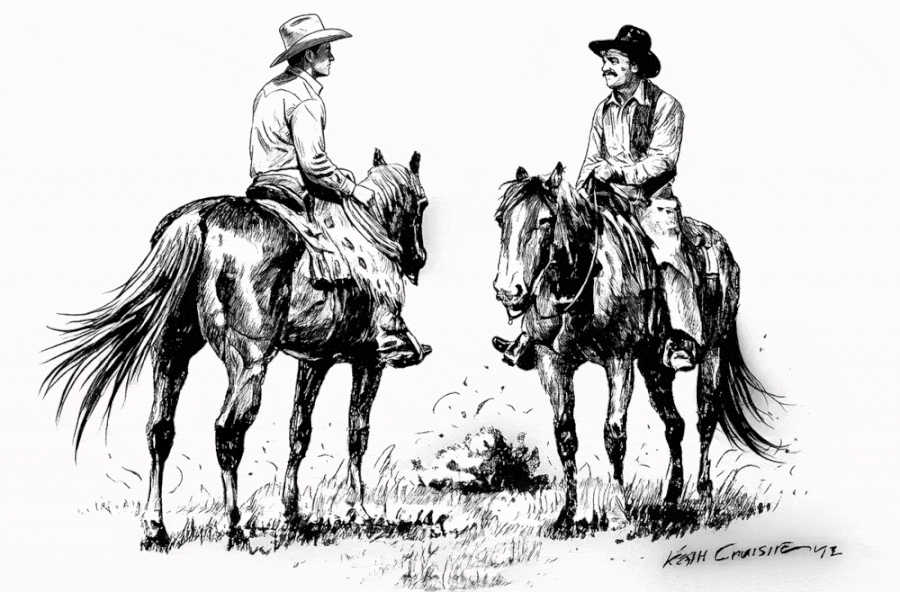 cowboys shaking hands